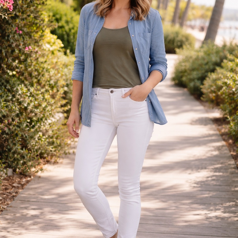 Hudson Jeans White Skinny Stretch Jeans